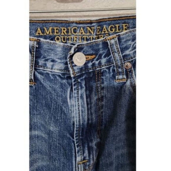American Eagle Outfitters jeans Mens Blue Denim Jeans 32 x 32 Classic Fit FLAWS - Picture 11 of 11